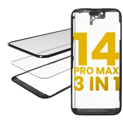 3 in 1 (Glass With OCA Pre-Installed + Frame) Compatible For iPhone 14 Pro Max (OCA Master) - Apple iPhone 14 Pro Max